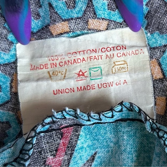 Vintage 90s Wrangler Brush Popper AOP Aztec Southwestern Women’s Large - Picture 4 of 8